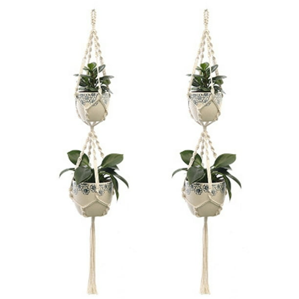 Details about / Plant Hanger Hanging Planter Basket Flower Pot Holder Cotton Rope Flower Pot